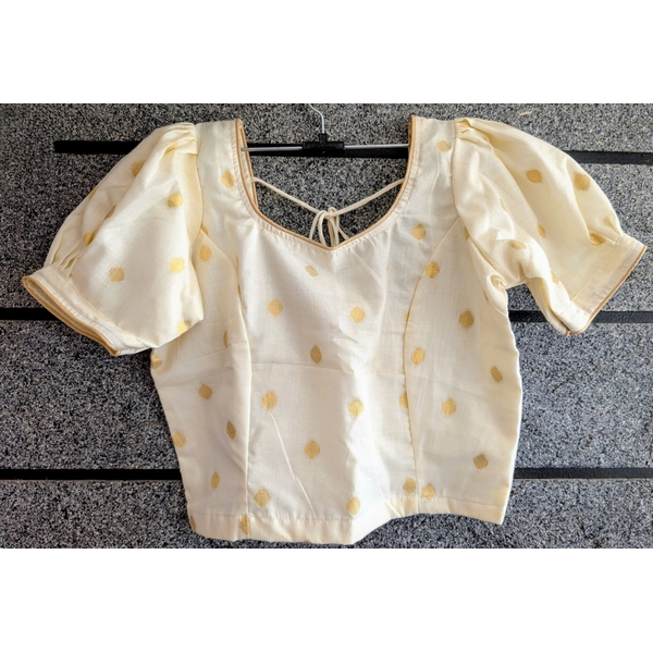 Ready to Wear  Kerala Kasavu Blouse thumbnail 4