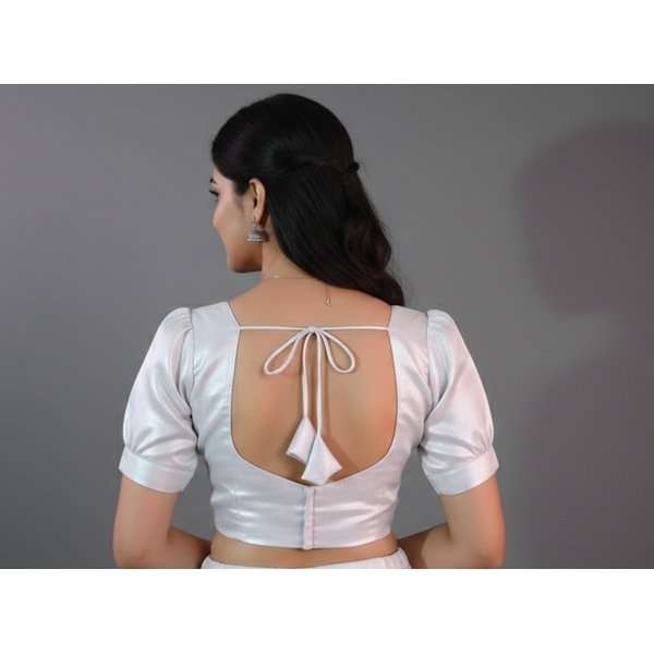 White Tissue Ready To Wear Blouse thumbnail 2
