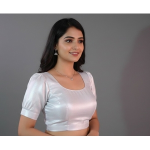 White Tissue Ready To Wear Blouse