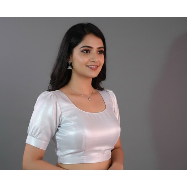 White Tissue Ready To Wear Blouse - image 1