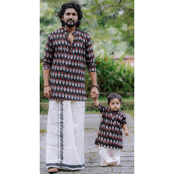 Woven Ikat Boys Kurta - image 2