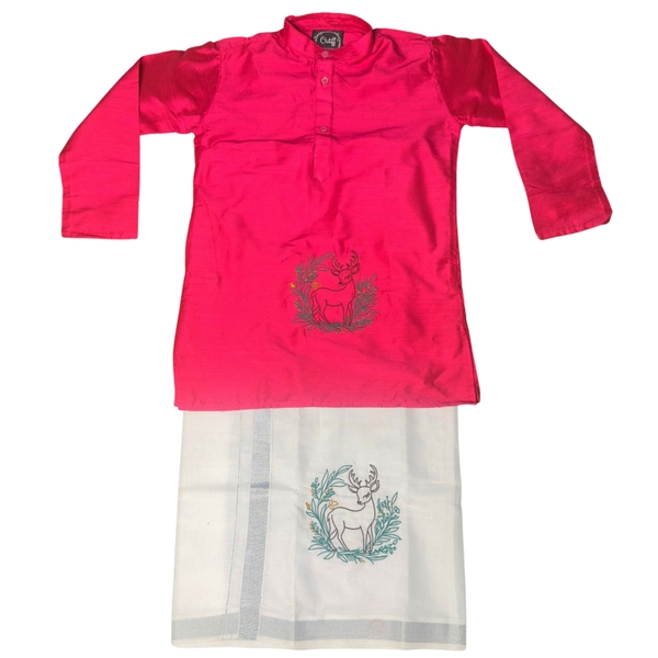 Bambi Deer Embroidered Kurta Dothi Set - image 2