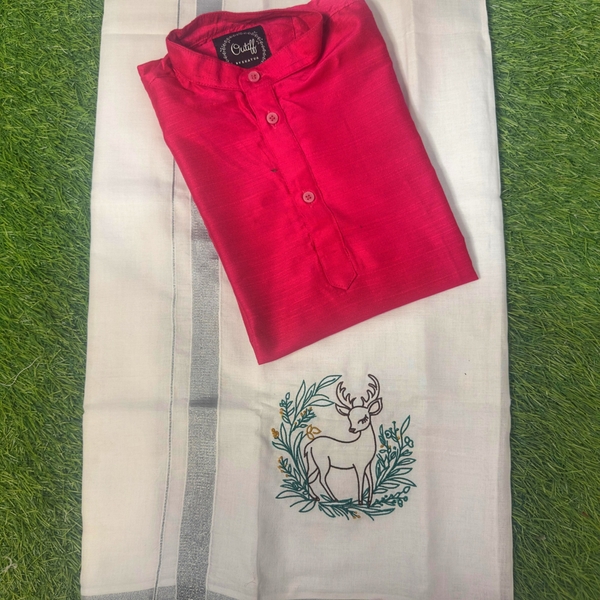 Bambi Deer Embroidered Kurta Dothi Set - image 4