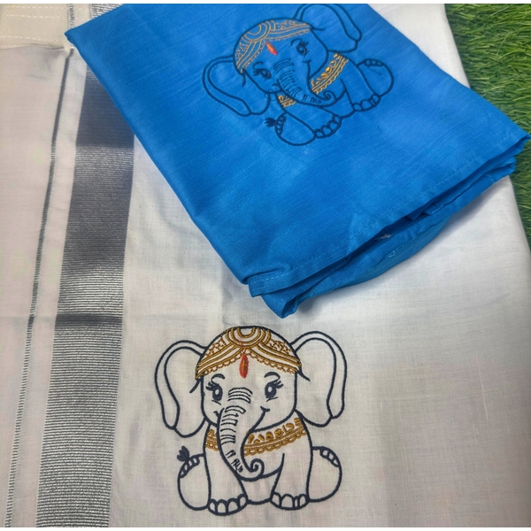 Boys Kurta Dothi Set With Embroidery - image 4