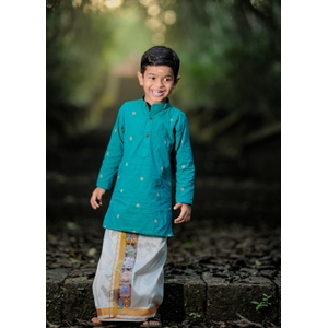 Turquoise Blue Kurta For Boys