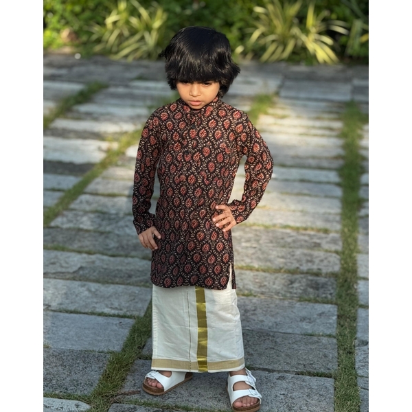 Ajrak Cotton Kurta For Boys thumbnail 3