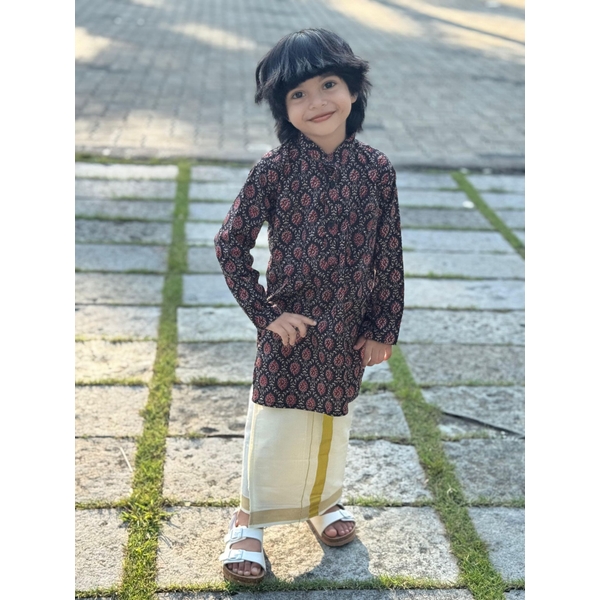 Ajrak Cotton Kurta For Boys - image 1