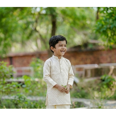 Traditional Brocade Kids Kurta