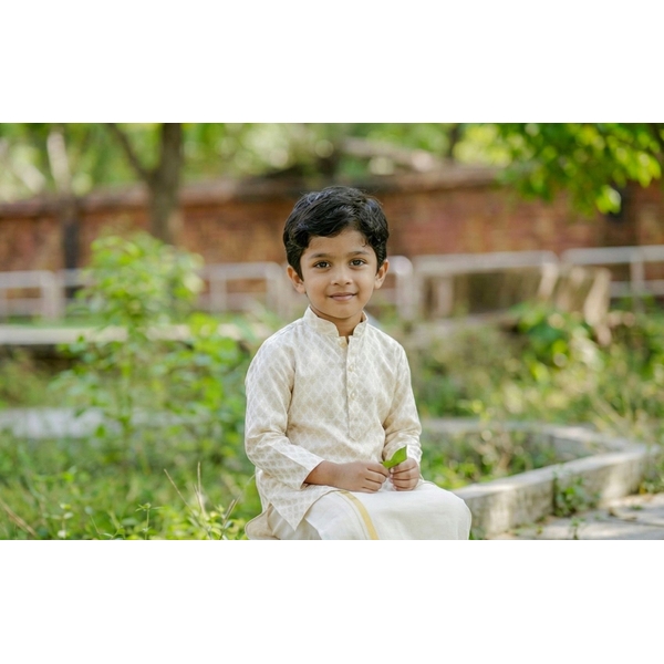 Traditional Brocade Kids Kurta thumbnail 3