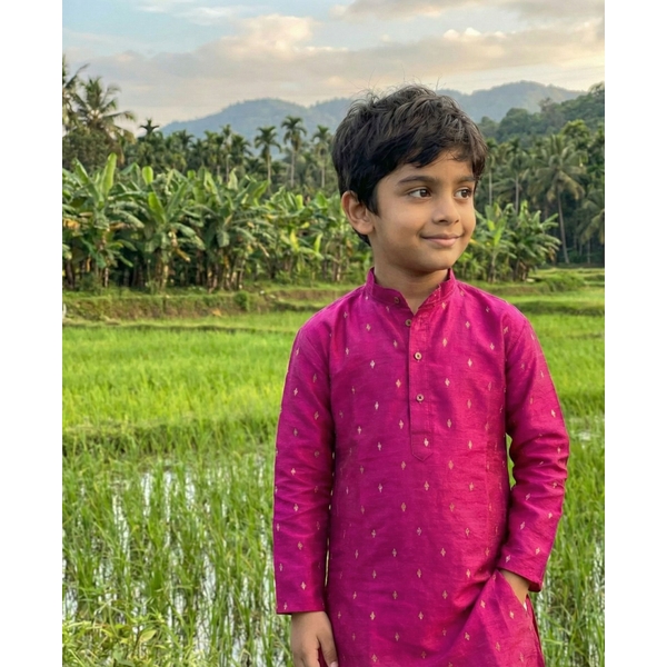 Purple Festive Kurta For Boys - image 2