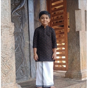 Black Short Kurta For Boys
