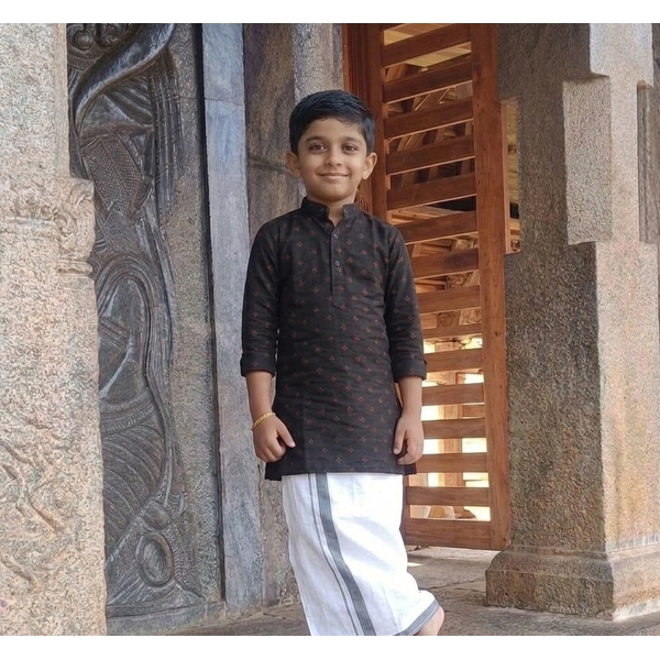 Black Short Kurta For Boys thumbnail 3