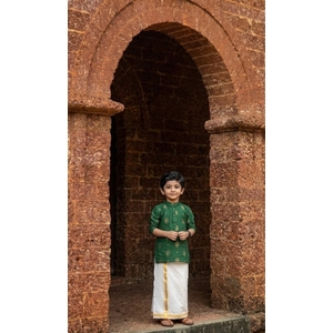 Emerald Green Ethnic Kurta For Boys
