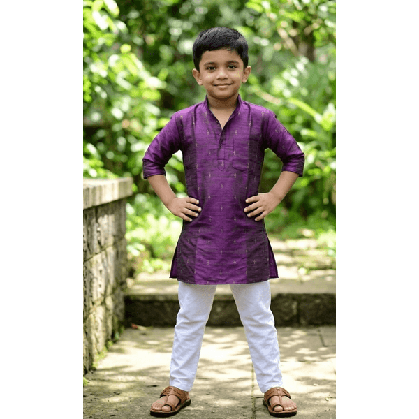 Purple Royale Kurta For Boys - image 3