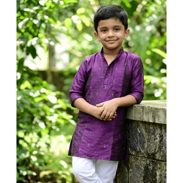 Purple Royale Kurta For Boys - image 1