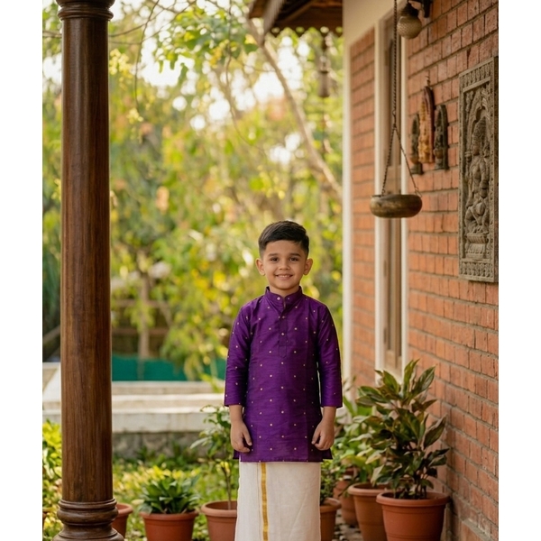 Purple Royale Boys Kurta