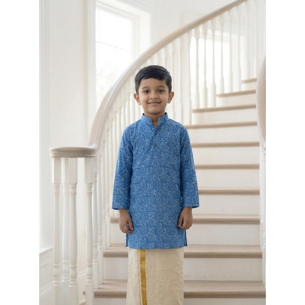 Printed Cotton Kurta For Boys