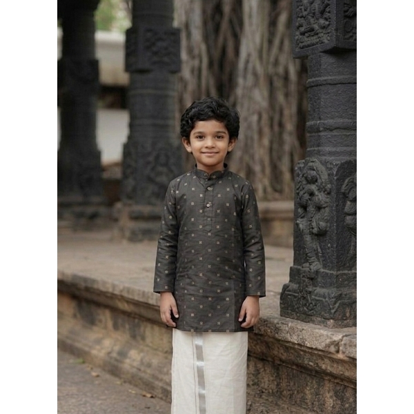 Black Festive Kurta for boys
