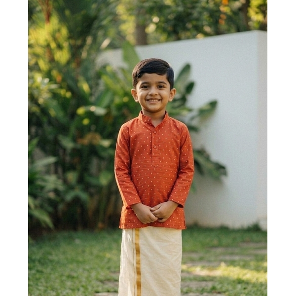 Orange Festive Kurta for boys