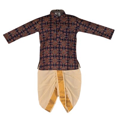 Babyhug Cotton Woven Full Sleeves  Kurta Dhoti Set  with Elephant Print - White & Pink main image 0