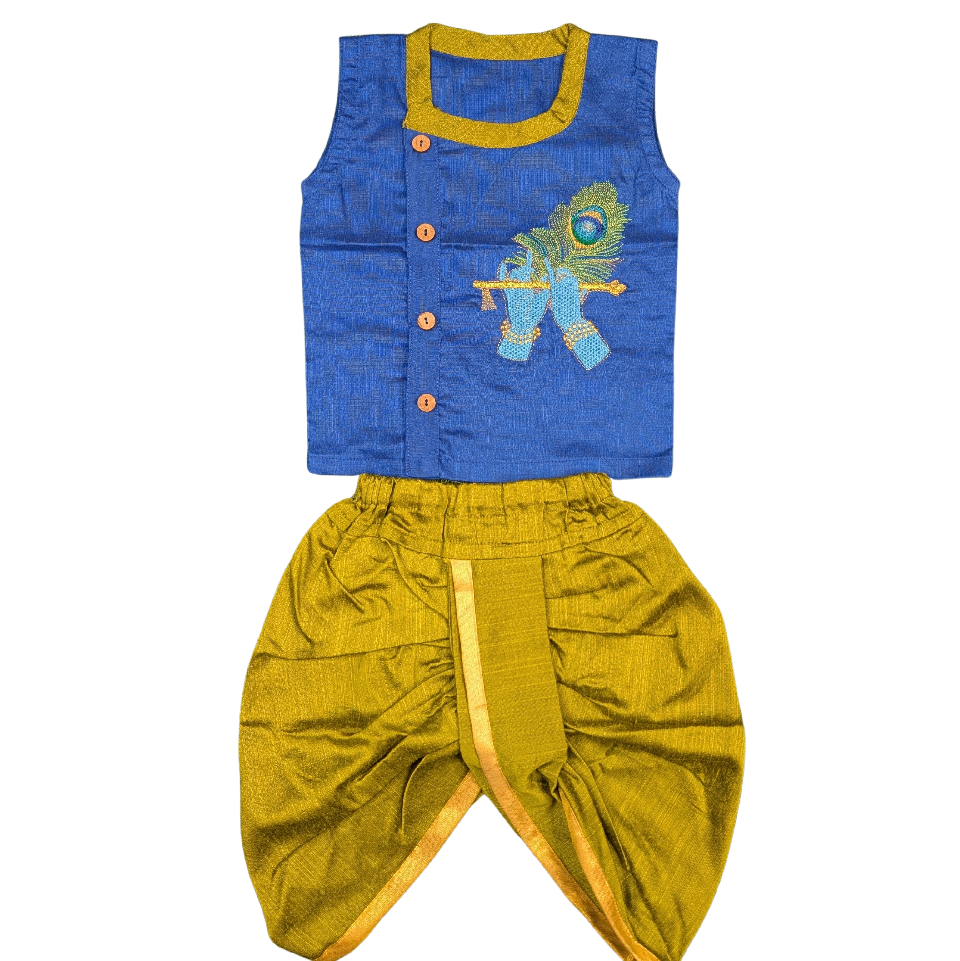Little Krishna Baby Boy Kurta Dhoti Set – Traditional Newborn Outfit