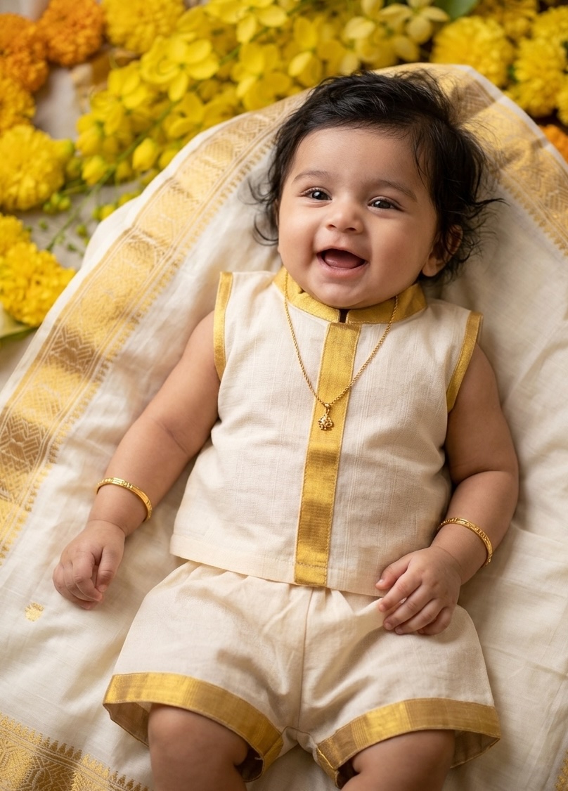 Infant Ethnic Kasavu Wear