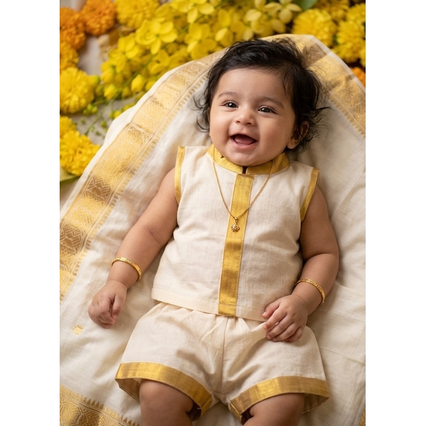 Infant Ethnic Kasavu Wear thumbnail 2