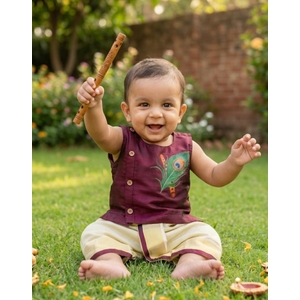 Infant Boys Kasavu Dothi Set