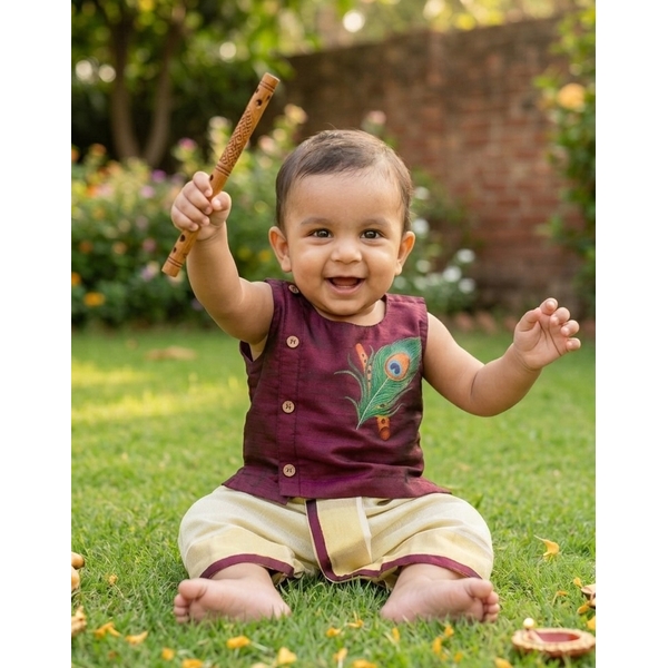 Infant Boys Kasavu Dothi Set thumbnail 1