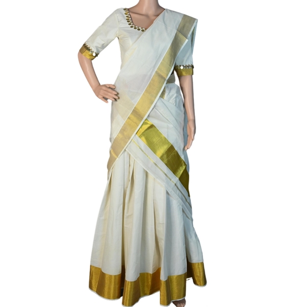 Kasavu Lehenga For Wedding thumbnail 3