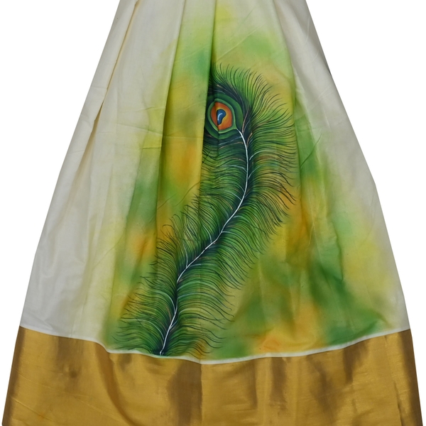 Radhe Krishna Mural Painted Couple Outfits - image 2