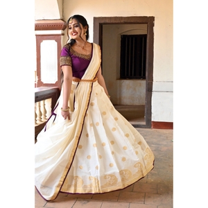 Kasavu Lehenga For Wedding