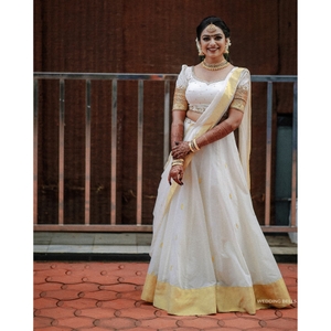 Bridal Kasavu Lehenga