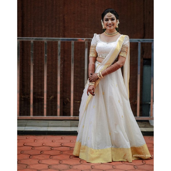 Bridal Kasavu Lehenga thumbnail 1