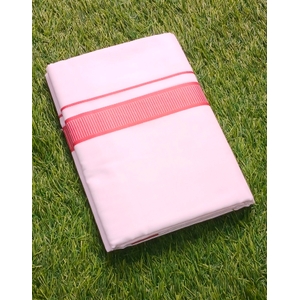 Pure white and coral Border Dhoti