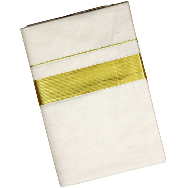 Mens Premium Cream Dhoti With Golden Kara - image 1