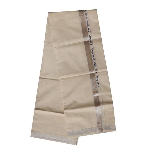 Silver Kasavu Dhoti with Vedic Scriptures - image 2