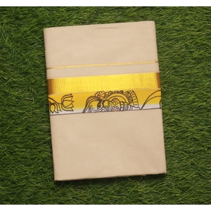 Onam Special Mural Printed Kasavu Double Dhoti For Men