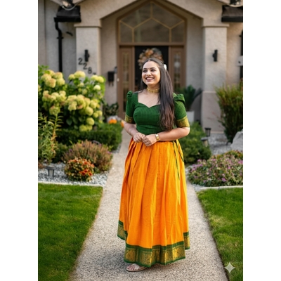 Madurai Sungudi Kattam Festive Skirt Set