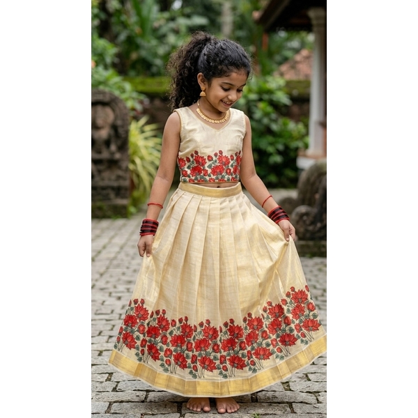 Girls Kasavu Pattupavada