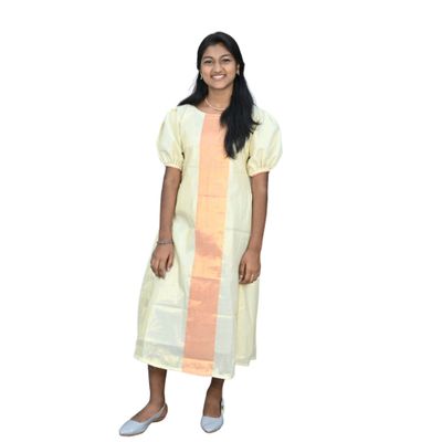 Kasavu Surya Girls Skirt Set