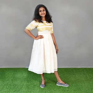 Kasavu Dress For Ladies