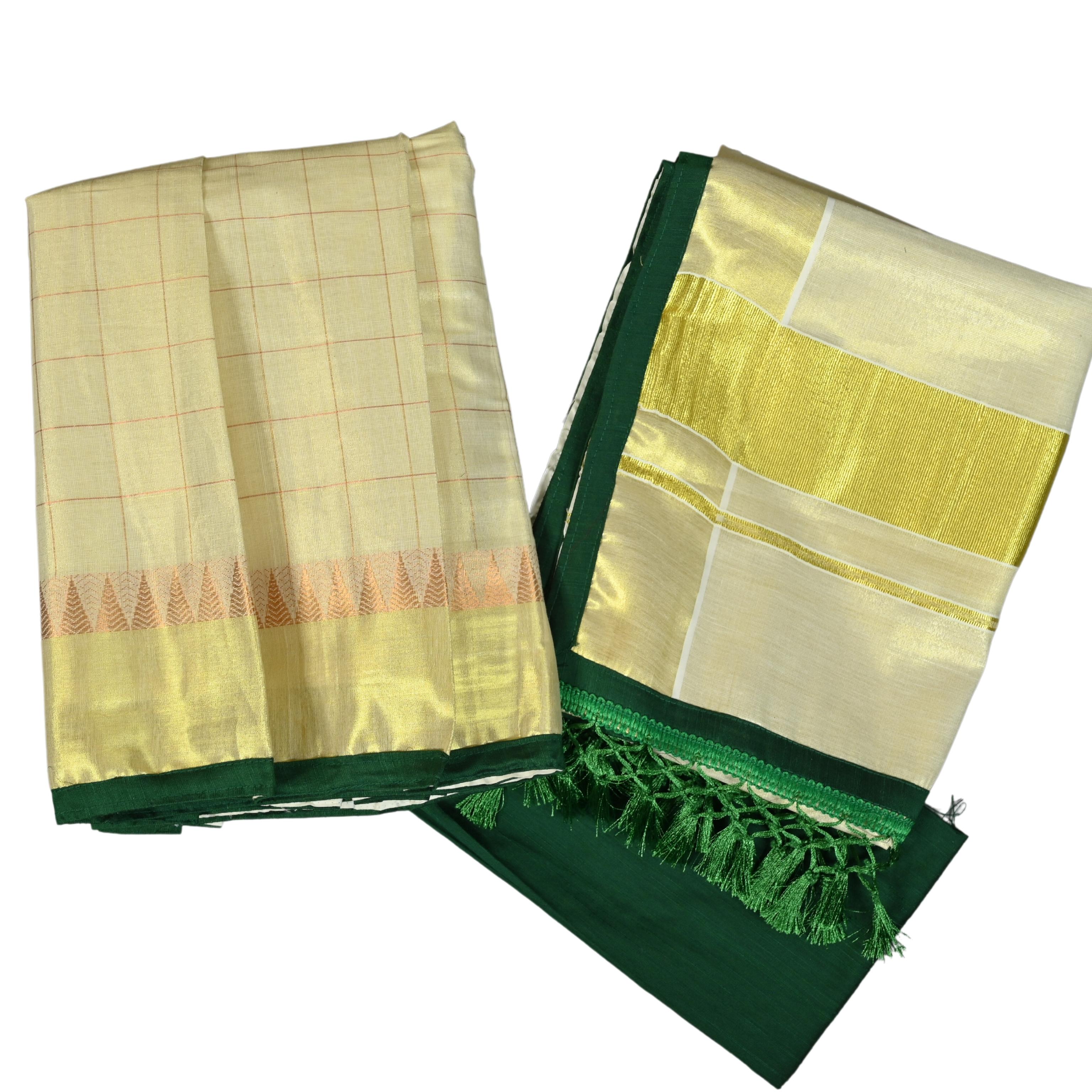 Onam Special Semi Stitched Traditional Half Saree