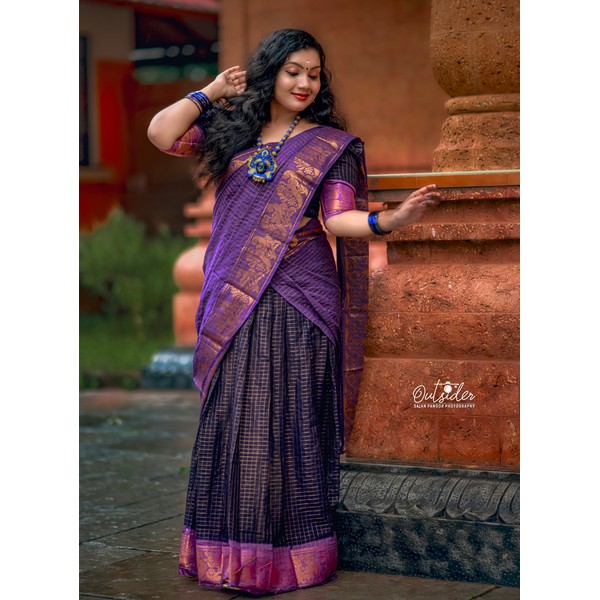 Madurai Sungudi Cotton Half Saree Material thumbnail 1