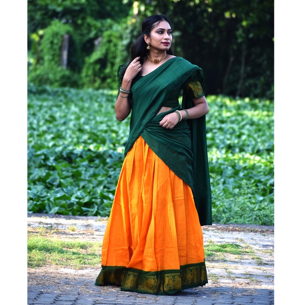 Madurai Sungudi Cotton Half Saree Material - image 1