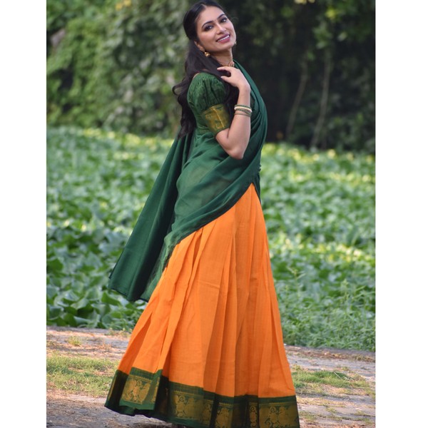 Madurai Sungudi Cotton Half Saree Material thumbnail 2