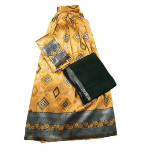 Semi Stitched Printed Davani Set
