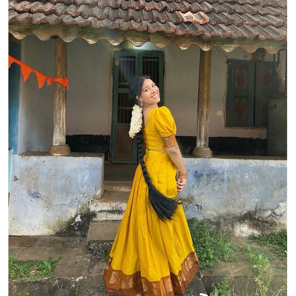 Kanchi Cotton Half Saree Material - image 5