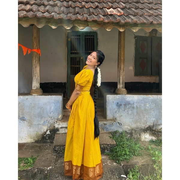 Kanchi Cotton Half Saree Material - image 4