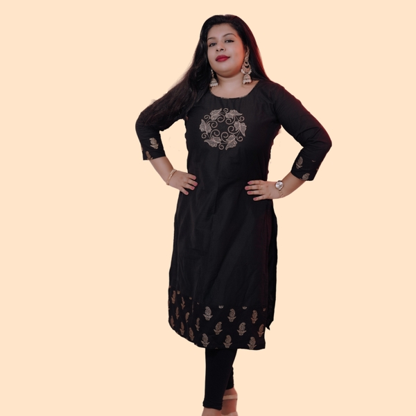 Black Ethnic Kurti with Intricate Cording Embroidery thumbnail 2